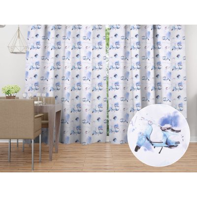 Biante Bavlněný závěs Sandra SA-289 Viva Italia modrá 150x200 cm – Hledejceny.cz