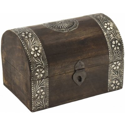 Sanu Babu Dřevěná truhlička z mangového dřeva zdobená kováním 23x15x16cm – Zboží Mobilmania