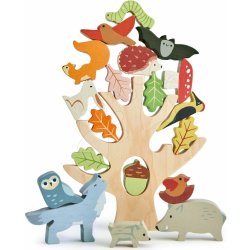 Tender Leaf Toys strom s rovnováhou Stacking Forest s 19 zvieratkami a lesnými plodmi TL8409