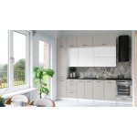 FRONTI Kuchyňská linka DAFNI 280cm Bílá/Kamenný – Zboží Dáma
