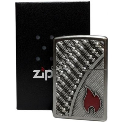 Zippo satin fin. Plakette Ornament Flame Red – Hledejceny.cz