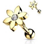 Šperky4U cartilage piercing do ucha kytička CP1078-GD – Zboží Mobilmania
