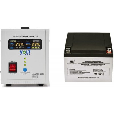 VSelektro záložní zdroj 350W sinusPRO-500E + AKU 24Ah – Sleviste.cz