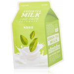 A'Pieu Green Tea Milk One-Pack zklidňující jednorázová bavlněná maska s extrakty mléka zeleného čaje a vilínu 21 g – Zboží Dáma