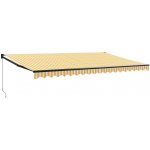 vidaXL Zatahovací markýza žlutá a bílá 5 x 3 m textil a hliník – Sleviste.cz