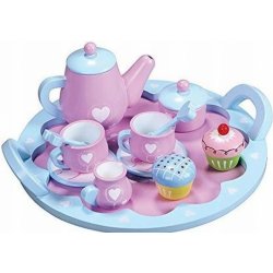 Lelin Heart Tea Set dětská čajová souprava dřevěná