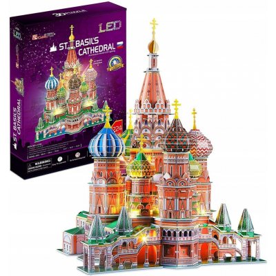 CubicFun 3D puzzle svítící Chrám Vasila Blaženého 224 ks – Sleviste.cz