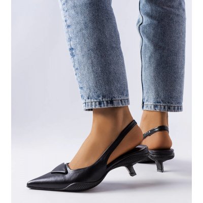 Černé sandály Gougeon na nízkém podpatku – Zboží Mobilmania