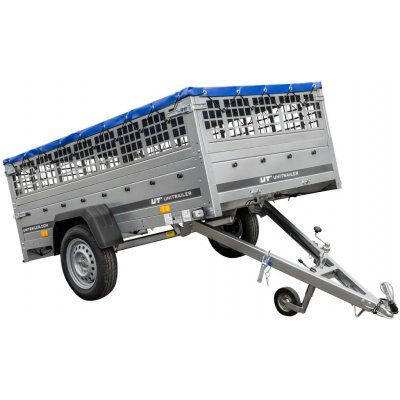 UNITRAILER GARDEN 230 KIPP s pletivovými bočnicemi, rámem H-0 a modrým krytem – Zboží Mobilmania