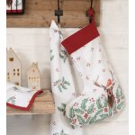 Clayre & Eef Vánoční punčocha s jelenem Holly Christmas 30 x 40 cm – Hledejceny.cz