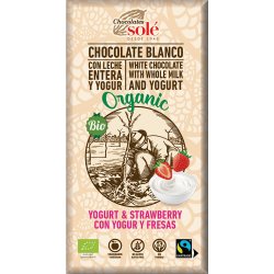 SOLÉ Bio bílá čokoláda s jogurtem a jahodami 100 g