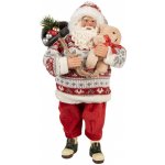 Clayre & Eef Červená vánoční figurka Santa Claus s medvídkem - 13*10*28 cm – Hledejceny.cz