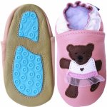 Carozoo Kožené capáčky s gumovou podrážkou baletka růžová Růžová – Zboží Dáma