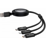 Baseus P10368700111-03 Rychlonabíjecí 3v1 USB-A - microUSB USB-C Lightning (100W), 1,1m, černý – Zboží Živě
