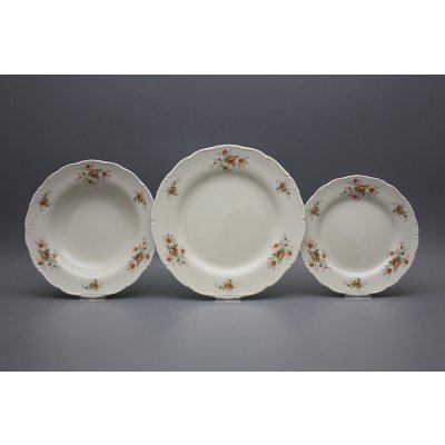 Bohemia Porcelán 1987 Talířová souprava Ofélie IVORY Čajové růžičky S/M ABB 36 dílná – Zbozi.Blesk.cz