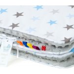 Mamo Tato Oboustranná deka Bavlna Minky Hvězdy šedá bílá – Sleviste.cz