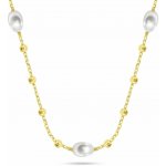Brilio Silver Půvabný pozlacený náhrdelník s pravými perlami NCL215Y – Zbozi.Blesk.cz
