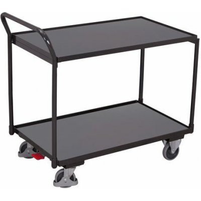 Variofit Policový vozík s madlem, do 250 kg, 2 police, 101 x 97,5 x 52,5 cm, šedý – Sleviste.cz