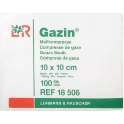 Gazin gáza hydrofilní skládaná komprese sterilní 10 x 10cm/100 ks