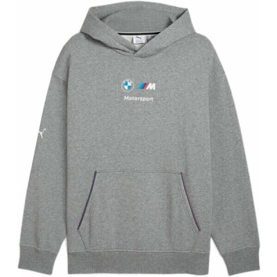 Puma BMW MOTORSPORT ESSENTIALS+ HOODIE FLEECE mikina šedá – Sleviste.cz