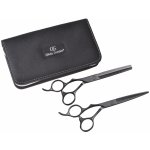 Olivia Garden sada kadeřnických 5,75" a efilačních 6,35" nůžek pro leváky SilkCut Pro Matt Black PRO5.75/6.35L – Zboží Mobilmania