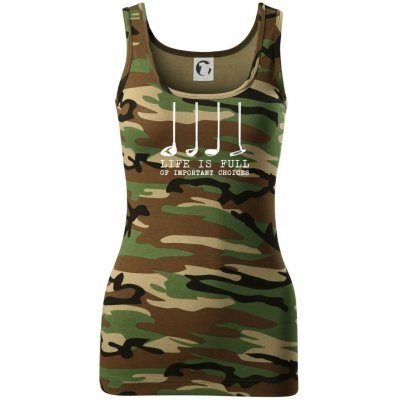 Golf life is full of important choices dámské Maskáčové tílko Hnědý maskáč – Zboží Dáma