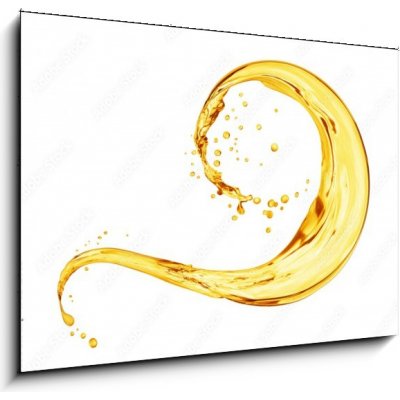 Skleněný obraz 1D - 100 x 70 cm - Splash of oily liquid close-up isolated on white background – Zboží Mobilmania
