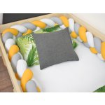 Benlemi Textil pro dětské postele cop Bílo-šedo-hořčicová – Sleviste.cz