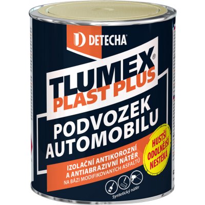 Detecha Tlumex Plast Plus antikorozní barva na auto a podvozek, černá, 0,9 kg – Sleviste.cz