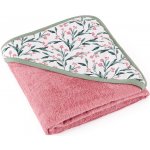Petite&Mars Osuška bambusová s kapucí Loulou Pink Meadow 100 x 100 cm – Zboží Dáma