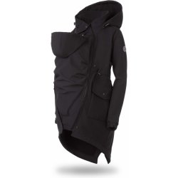 Těhotenská softshellová parka kabát 5v1 na nošení dětí Black