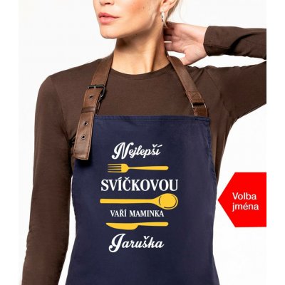 Kariban HobbyTriko Zástěra pro ženy se jménem EXCLUSIVE Nejlepší svíčkovou vaří Tmavě modrá – Hledejceny.cz