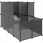 vidaXL Klec pro malá zvířata černá PP a ocel 142 x 74 x 93 cm – Hledejceny.cz