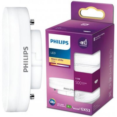 Philips LED žárovka GX53 5,5W = 40W 500lm 2700K Teplá bílá – Zbozi.Blesk.cz
