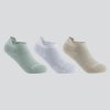 ARTENGO Dětské nízké tenisové ponožky RS160 3 páry zelené, bílé, béžové