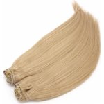 Clip in maxi set 43cm pravé lidské vlasy REMY přírodní blond – Zboží Dáma