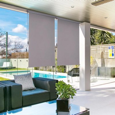 Outsunny Vertikální markýza na zastínění terasy 120 x 200 cm šedá – Zboží Mobilmania