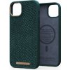 Pouzdro a kryt na mobilní telefon Apple Pouzdro Njord iPhone 14 Plus Salmon Leather Magsafe Case zelené