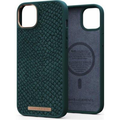 Pouzdro Njord iPhone 14 Plus Salmon Leather Magsafe Case zelené