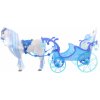 Lamps Koník bílý s modrým kočárem s lucernami 56 x 30 x 19 cm