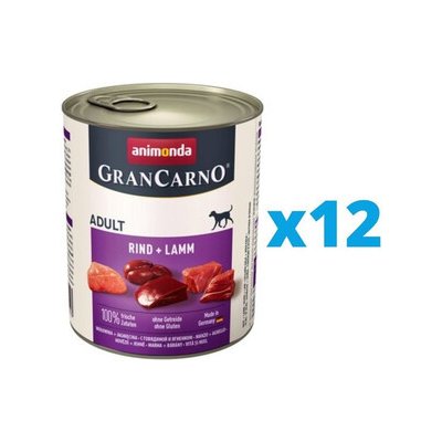 Animonda Gran Carno Adult hovězí & jehně 12 x 0,8 kg – Zboží Mobilmania