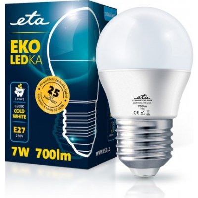 Eta EKO LEDka mini globe 7W, E27, studená bílá – Zboží Mobilmania