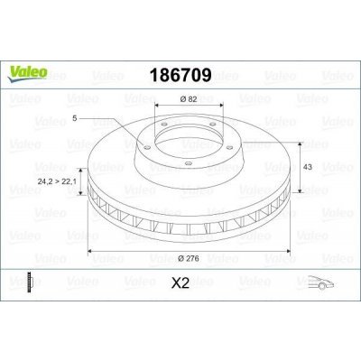 Brzdový kotouč VALEO 186709 – Hledejceny.cz