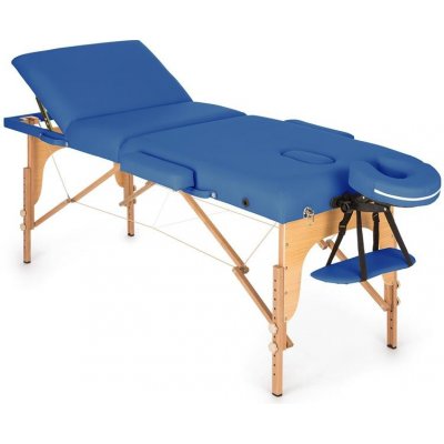 Klarfit MT 500 modrý masážní stůl 210 cm 200 kg sklápěcí jemný povrch taška MSS-MT500 blue