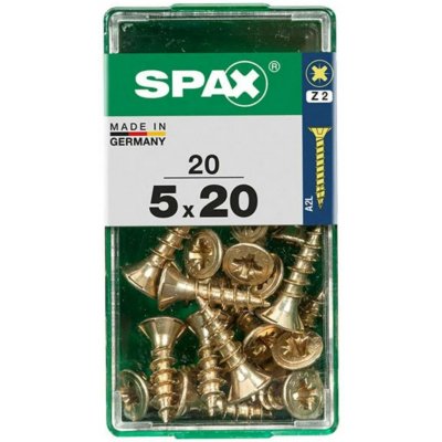 Spax Uni vrut zápust.hlava PZ/Z2 4CUT a plným závitem Yellox 5 x 20 mm 20 ks – Hledejceny.cz