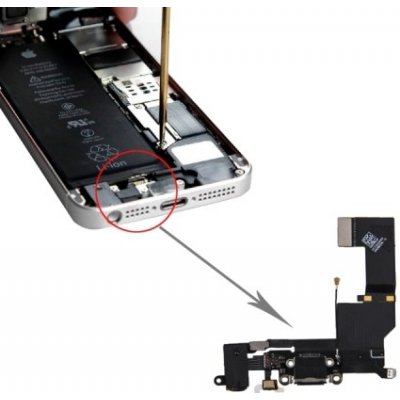 iPhone SE flex nabíjecího konektoru a AV černý, originální – Zboží Mobilmania