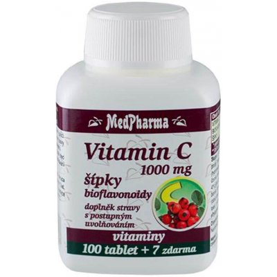 MedPharma Vitamin C 1000 mg s šípky a prodlouženým účinkem 107 tablet – Hledejceny.cz