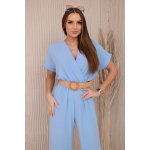 Kesi kombinéza s ozdobným páskem v pase Dora modrá – Sleviste.cz