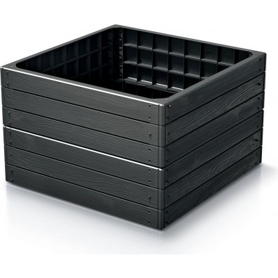 Prosperplast Vyvýšený záhon BASE WOODY 75,6 cm antracit – Sleviste.cz