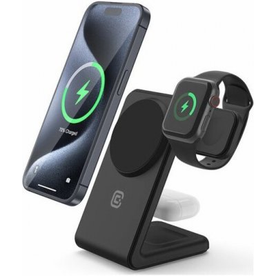 Bezdrátová nabíječka Crong Charger 3 v 1 s MagSafe pro iPhone, Apple Watch a AirPods – Sleviste.cz